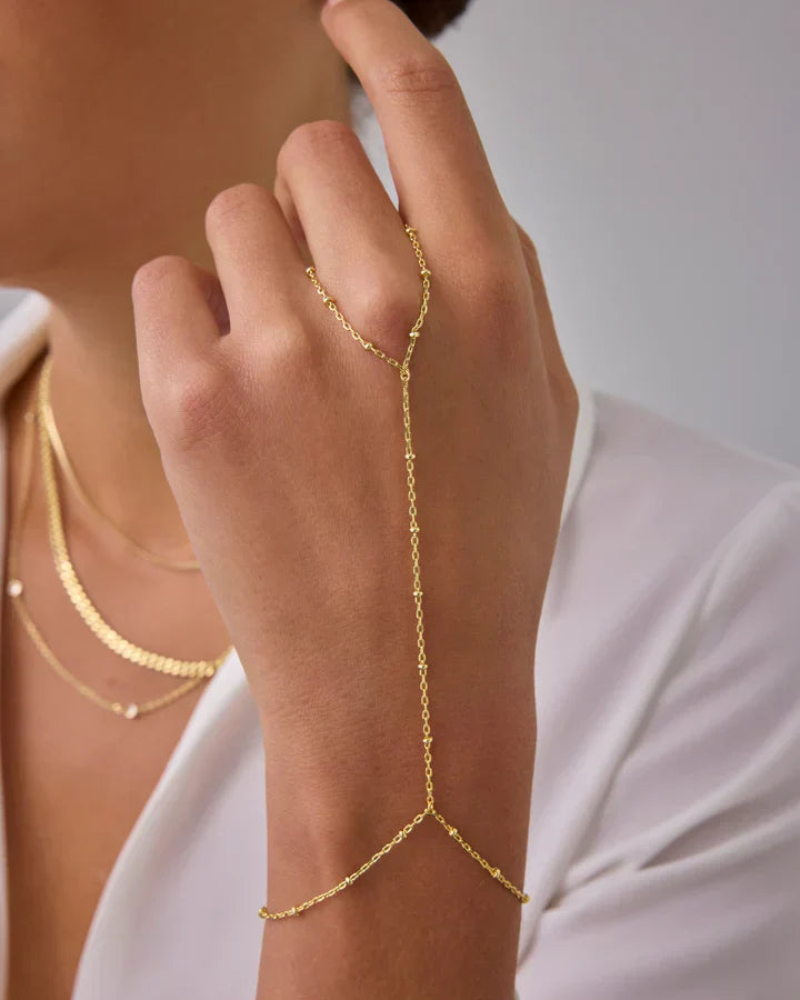Stay Gold Beaded Hand Chain